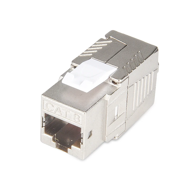 네트워크 RJ45 CAT8 키스톤 잭 모듈 소켓, 완전 차폐 툴리스 타입 지지대, 40G, 2000MHz, PoE ++ 100W 지원