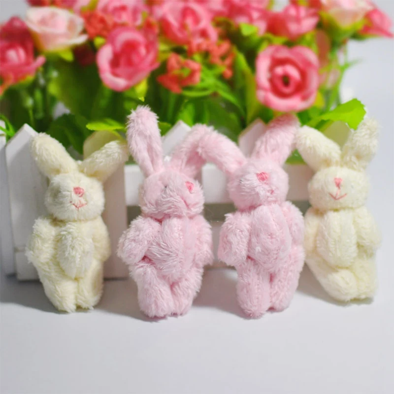 

1 PCS Mini 6CM Joint Rabbit Little Plush Stuffed TOY DOLL , Garment & Hair Accessories Decor Plush Toys For Children