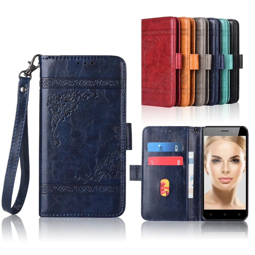 

Newest Wallet case for INOI 2 / 2 Lite Flip case with Strap,100% special PU leather embossing flower book cover case