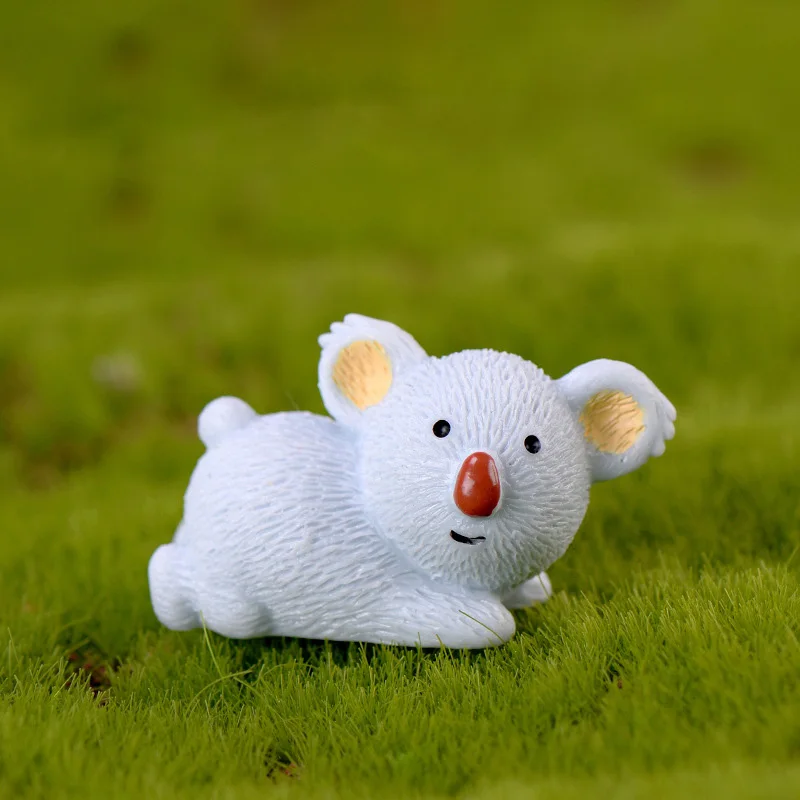 Серая игрушка медведь из смолы модель животного миниатюрные Мультяшные фигурки