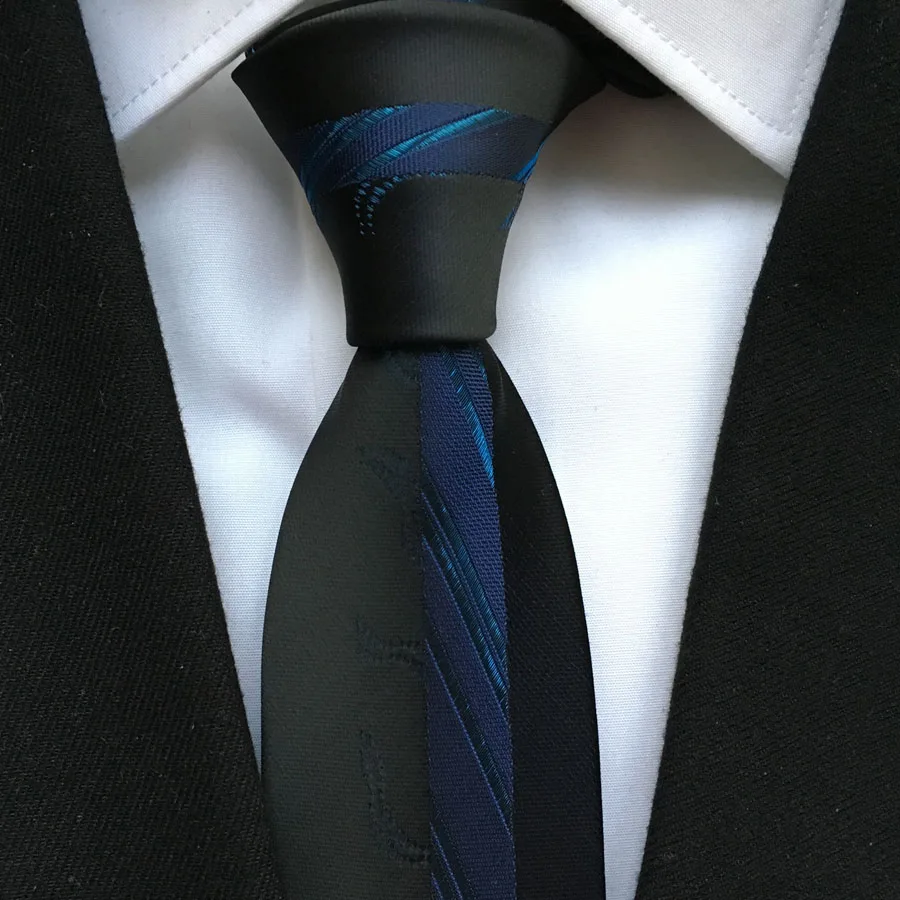 Высококачественный роскошный панельный галстук, модный мужской обтягивающий галстук, полуоднотонный с полувертикальными галстуки в полоску - Цвет: Picture Color