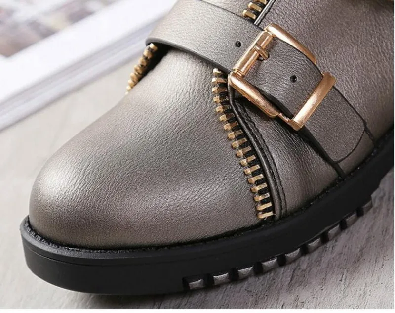 COOTELILI Fashion Zipper Boots Women Shoes Woman Ankle Boots For Women 4cm Heel Winter Autumn Rubber Boots Women 35-40 (2)