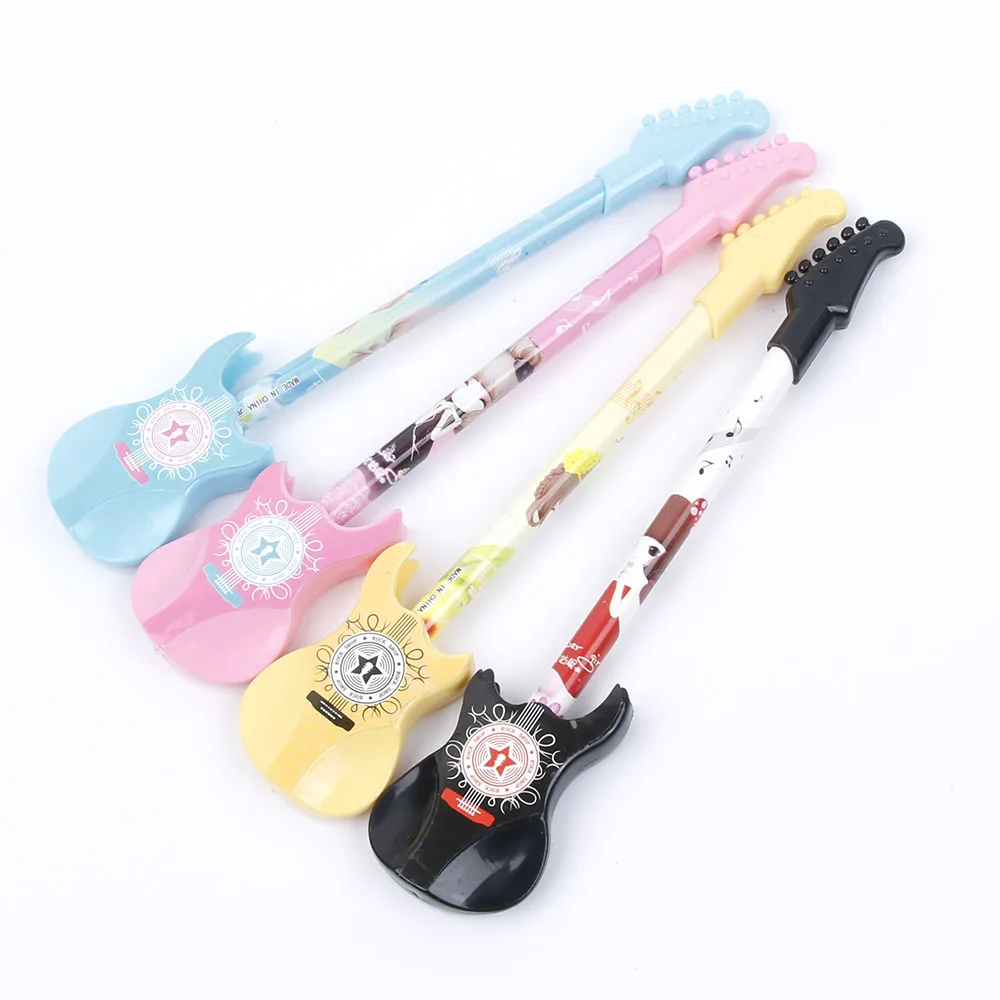 

Cute Kawaii Plastic Gel Pen 0.38mm Creative Guitar Novelty Pens Korean Stationery Student Gifts Awards Free Shiping