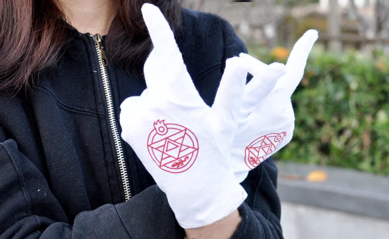 

Anime Fullmetal Alchemist Cosplay Gloves Costume Colonel Roy Mustang Edward Elric Mittens Accessories