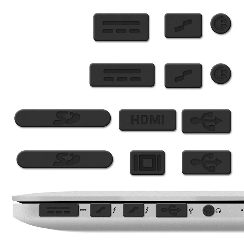 

12PCS Silicone Anti-dust Plugs Protection Set for Apple MacBook Pro 13 15 Retina / Air 11 13 Laptop Dust Plug Ports Case Cvoer