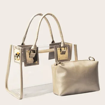 

S.IKRR New Design Transparent Bag Solid Simple Shoulder Bag Jelly Candy Beach Travel Handbag Messeng Bag For Women 2019