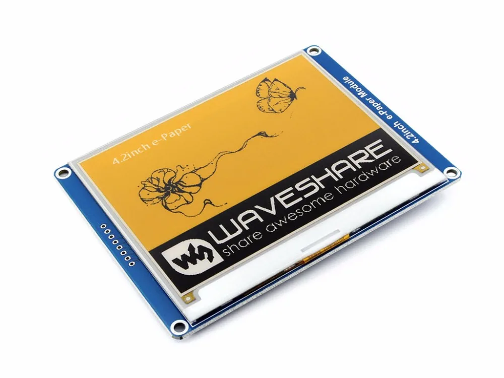 Waveshare 4,2 дюймовый E-Ink модуль дисплея 400x300 модуль электронной бумаги желтый черный белый трехцветный SPI без подсветки. Низкое потребление