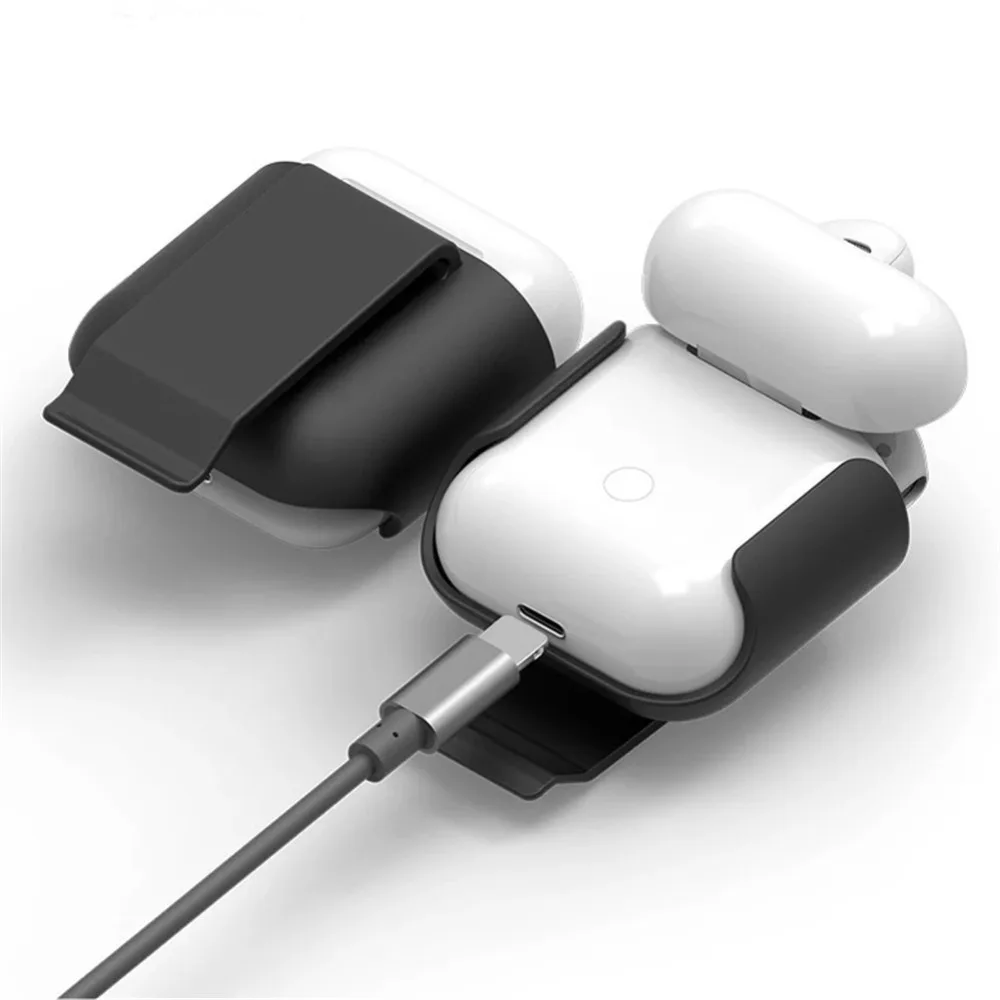 

Earphone Case For Apple Airpods Strap Soft Silicone Headphone Case Protective Wireless Bluetooth Earphone Cover