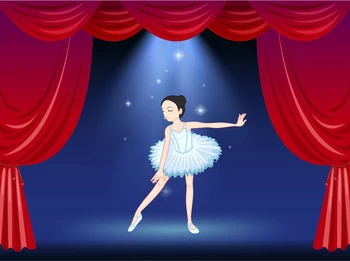 

HUAYI Photography Backdrop Red Curtain Ballerina For Girl Birthday Dance Party Photo Background XT-7452