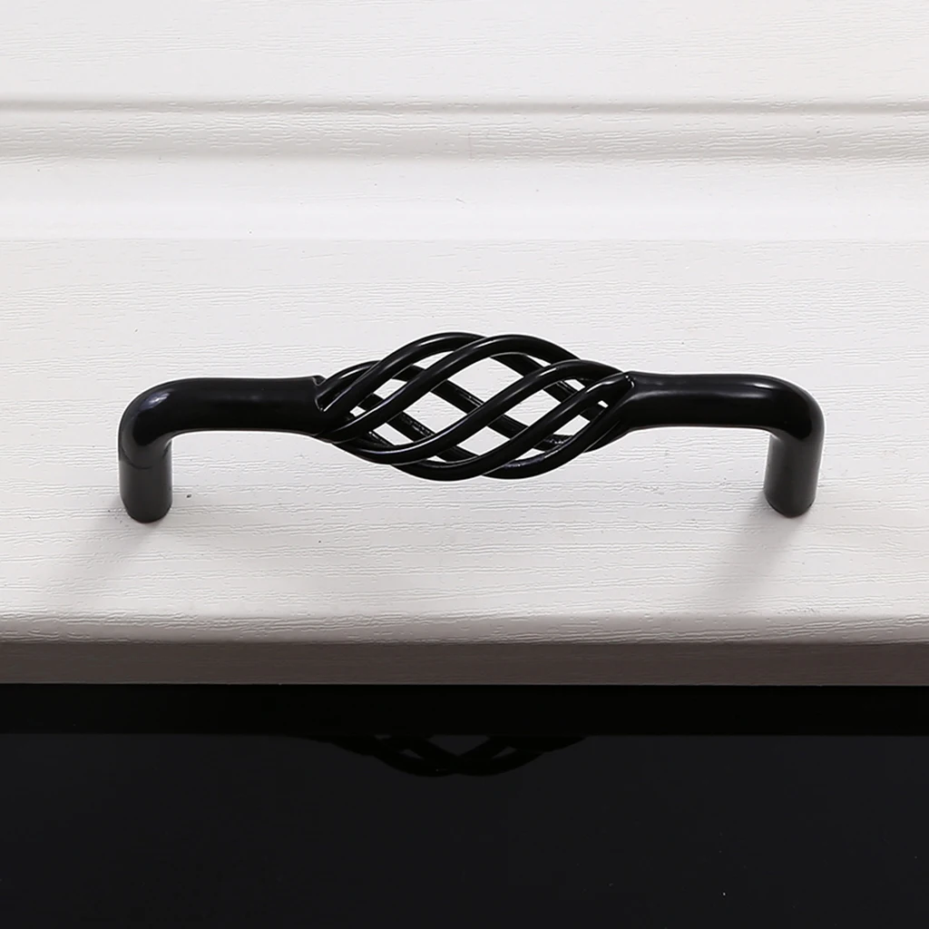 Vintage Style Birdcage Cabinet Hardware Handle Pull, Heavy-duty Furniture Door Knob,  Multi-size, Antique Bronze/Black