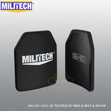 MILITECH 2 штуки в партии 10 ''x 12'' глинозема и PE NIJ III+ пуленепробиваемая пластина NIJ уровень 3+ Автономный AK47& SS109& M80 панели