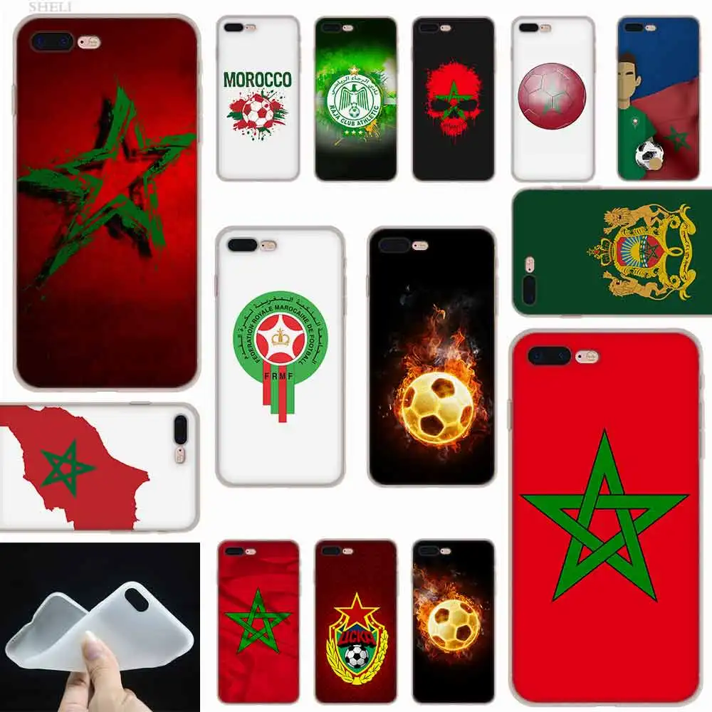 

SHELI Morocco Soccer football Frosted Softness Transparent case cover for iPhone X XS XR MAX SE 5 5s 6 6s 7 8 Plus