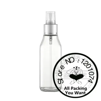 

100ml clear PET bottle with matte silver aluminum sprayer.mist PET bottle. travel refillable perfume container