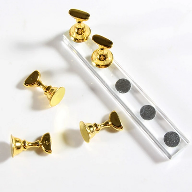 

Magnetic Nail Holder Practice Training Display Stand Acrylic Crystal Holders Alloy False Nail Art Tip Salon DIY Manicure Tools
