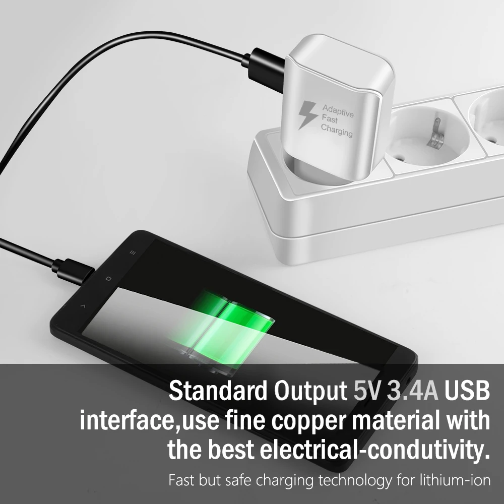 Быстрый Зарядное устройство 2,0 для samsung galaxy S6 быстрый USB Зарядное устройство 5 V/2A 9В/1.67A Через переходник для розетки ЕС штепсельная вилка американского стандарта для samsung huawei LG xiaomi a2
