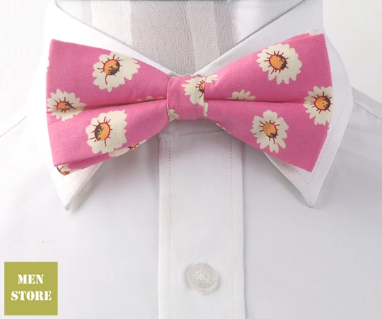 

Hot Pink Beige Flower Men Bow tie Pre-tied Tuxedo Necktie Woven Groom Wedding Mariage Party BowTie Neckwear BW042