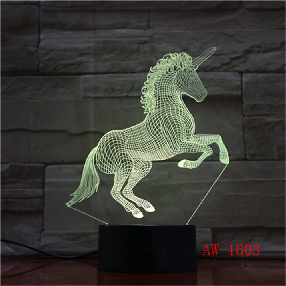 Toys Last Lustre Night Girlfriend Holiday discount Light Change Kids Room Romantic 3D Table Color Awencomn LED Unicorn AW-1603 Gift Decor 7 Lamp 10 Toys Last Lustre Night 10