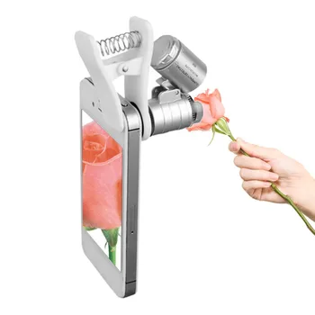 

Universal 60X Phone Camera Microscope Mini Portable Clip-on Magnifying Glass With LED/UV Lights For Smart Phones