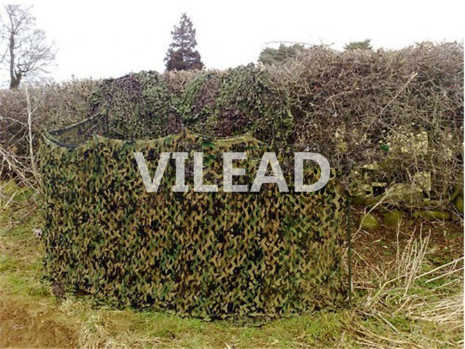 

VILEAD 3M x 5M (10FT x 16.5FT) Woodland Digital Camo Netting Military Army Camouflage Net Sun Shelter for Hunting Camping Tent