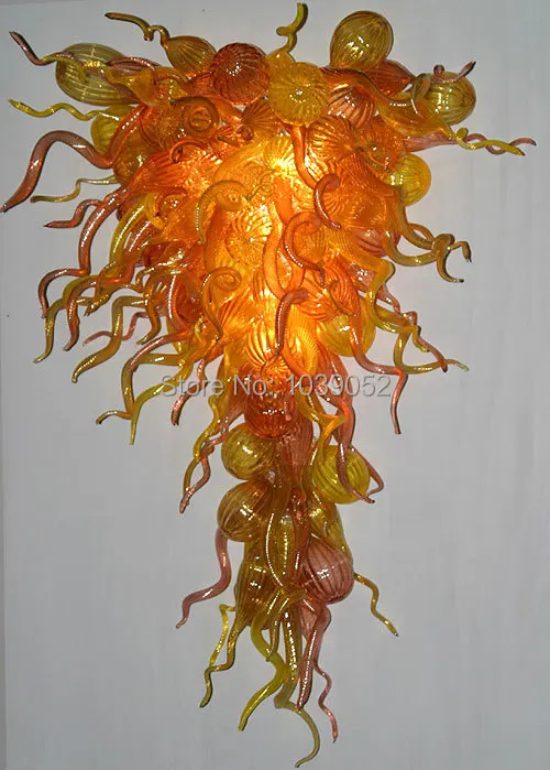 

Long Hotel Yellow Big Hand Blown Glass Chandelier Lighting