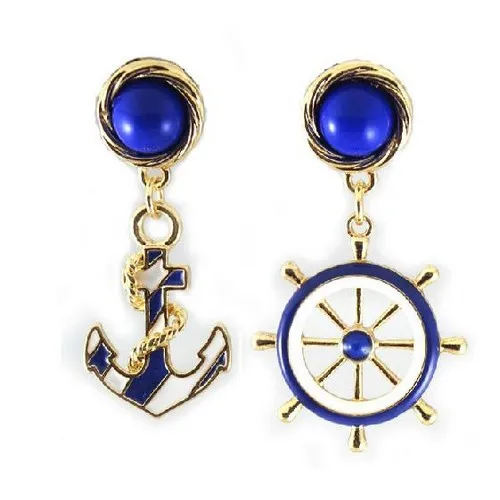 

high quality fashion jewelry accessories navy anchor rudder earrings for women