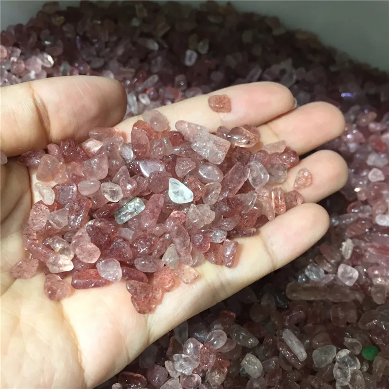 100 г натуральные камни и минералы Кристалл из клубничного кварца целебные