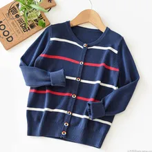 Детское хлопковое цветное пальто с пуговицами, свитер