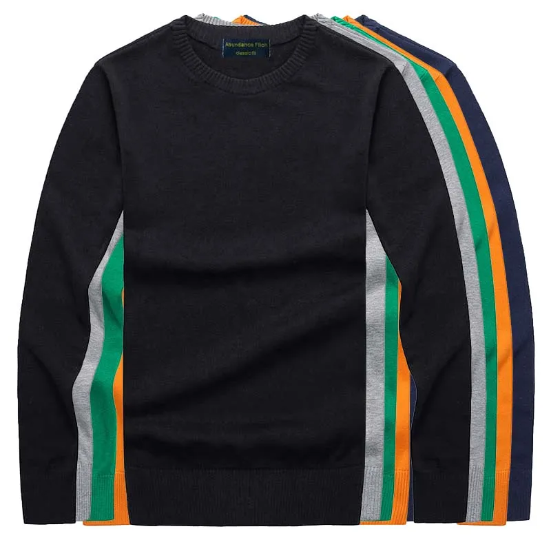 Men's Cotton Sweater Men Long Sleeve Pullovers Outwear Man O-Neck sweaters Tops Loose Solid Fit Knitting Clothing 8Colors New