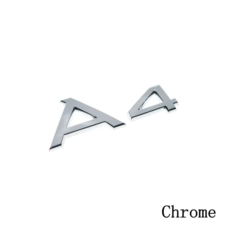 

100pcs/lot Excellent Chrome A4 Silver Chrome Rear Badge Emblem Sign Sticker Decal