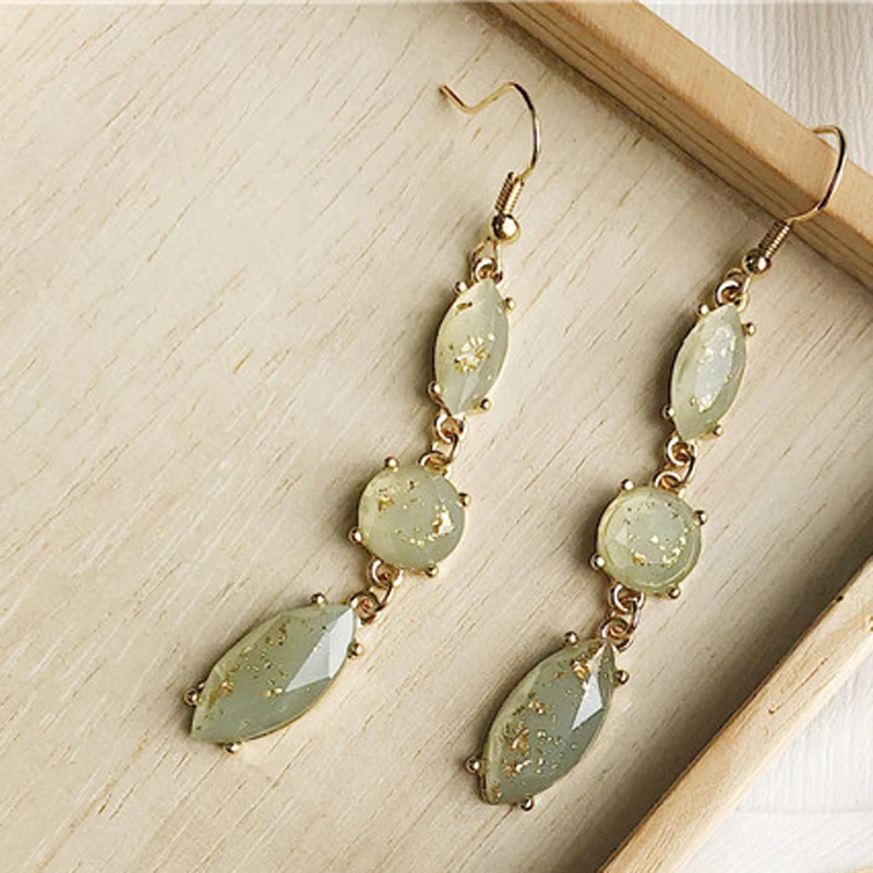 Dayoff Korean Crystal Earrings Long Pendant Dangle for Women Jewelry Vintage Geometric Irregular Wedding Earings E331 | Украшения и