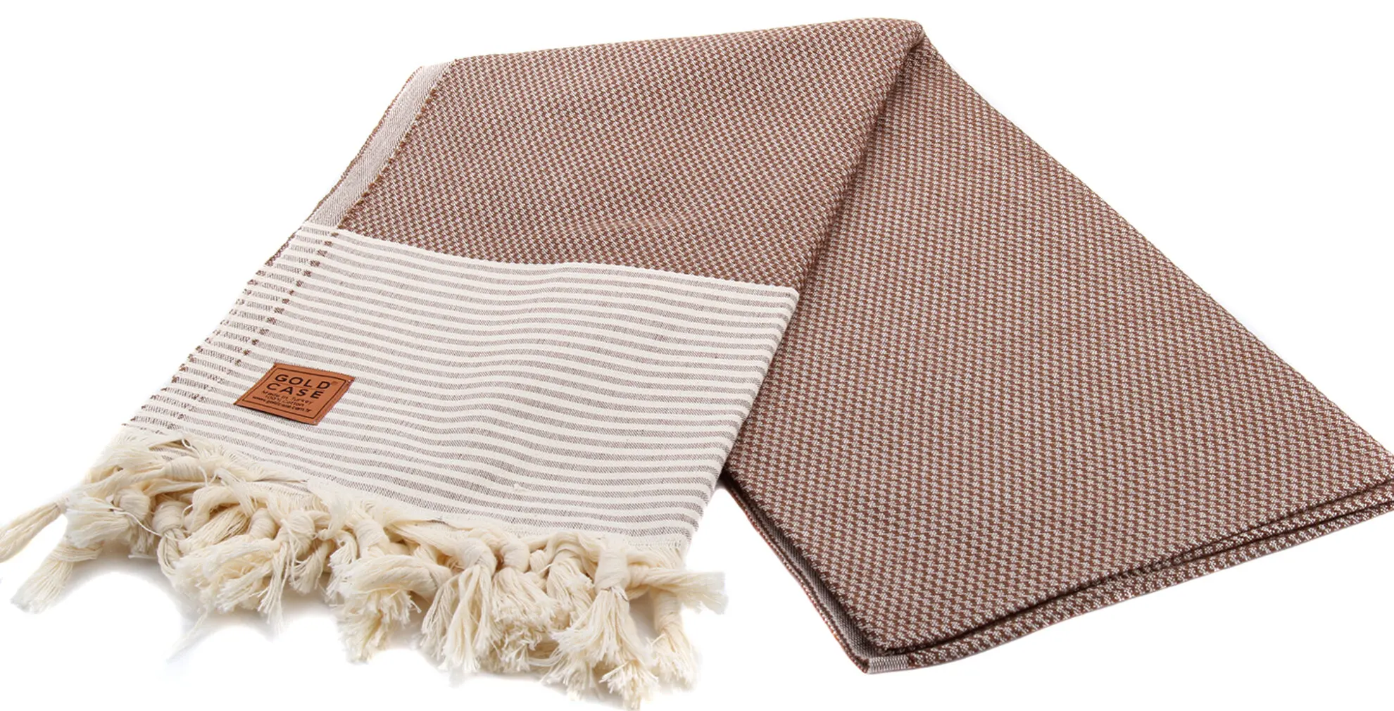 

Gold Case Exclusive Group 100% Cotton Multi-Purpose Peshtemal Towel for Bath Hammam Beach 100 x 180 cm - Ephesos Brown