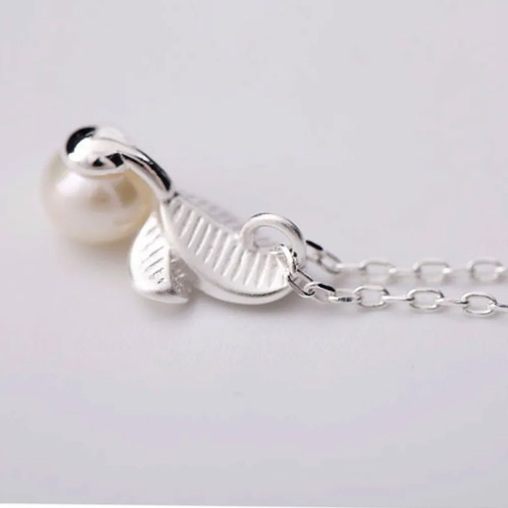 S925 серебро кулон necklae пресной воды Жемчужное ожерелье включают 45 см серебряная