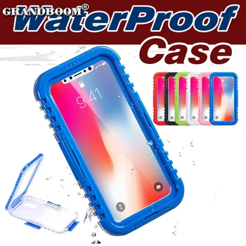 

100pcs Waterproof Transparent Full Body Protector Case For iPhone XS Max XR X 8 7 6 6S Plus Heavy Duty Hybrid Clear PC+TPU Cover