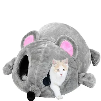 

Autumn Winter Dog House Warm Cat House Sofas Cartoon Mouse Shape Pet Nest Cat Tunnel Bed Windproof Pet Bed