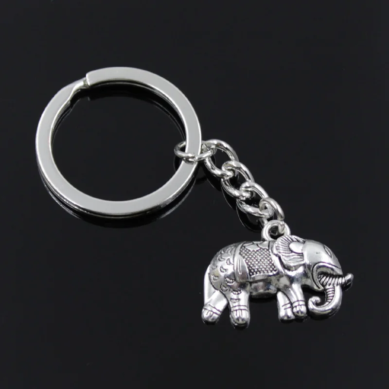 

new fashion men 30mm keychain DIY metal holder chain vintage elephant 29x20mm silver pendant Gift