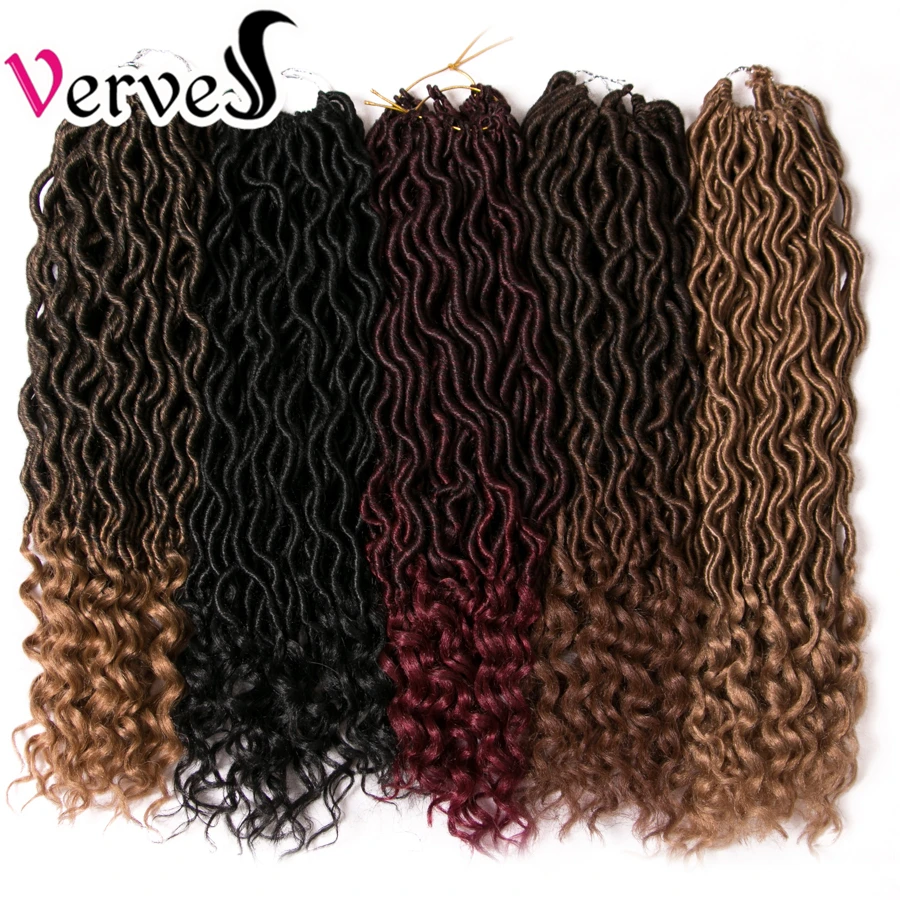 VERVES искусственная Locs 18 дюймов вязаный крючком косы наращивание волос 24strands/пакет косы ломбер Моноволокно плетение волос Синтетические