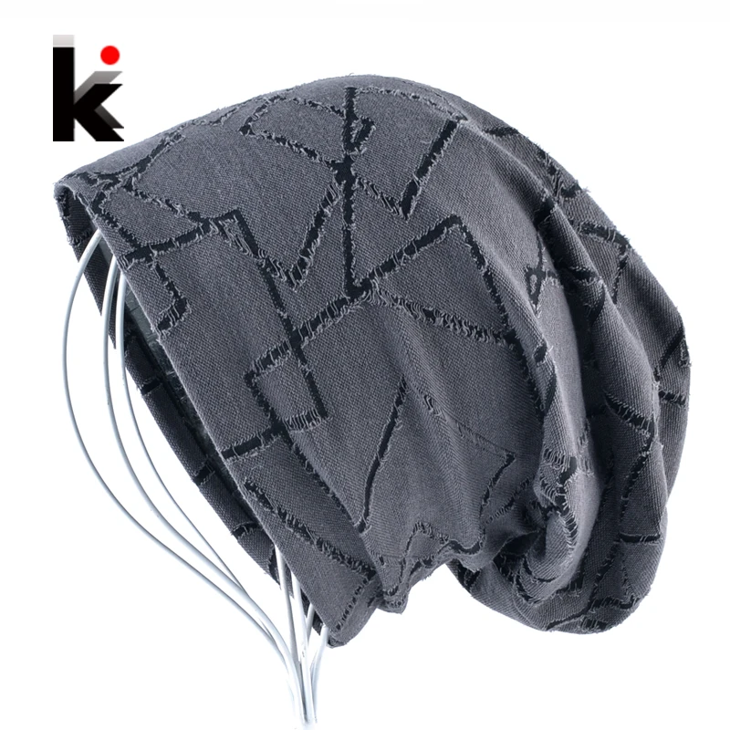 

Women Cotton Beanies Hat Spring And Autumn Comfortable Thin Bonnet Men New Fashion Headwear Skullies Cap Hip Hop Casual Turban