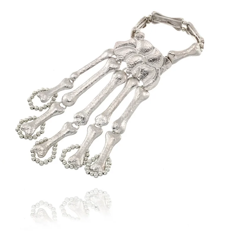 Панк браслеты с подвесками для женщин совместное мужские металлические браслеты стимпанк Серебряный браслет ювелирные подарок Прямая - Окраска металла: Посеребренный