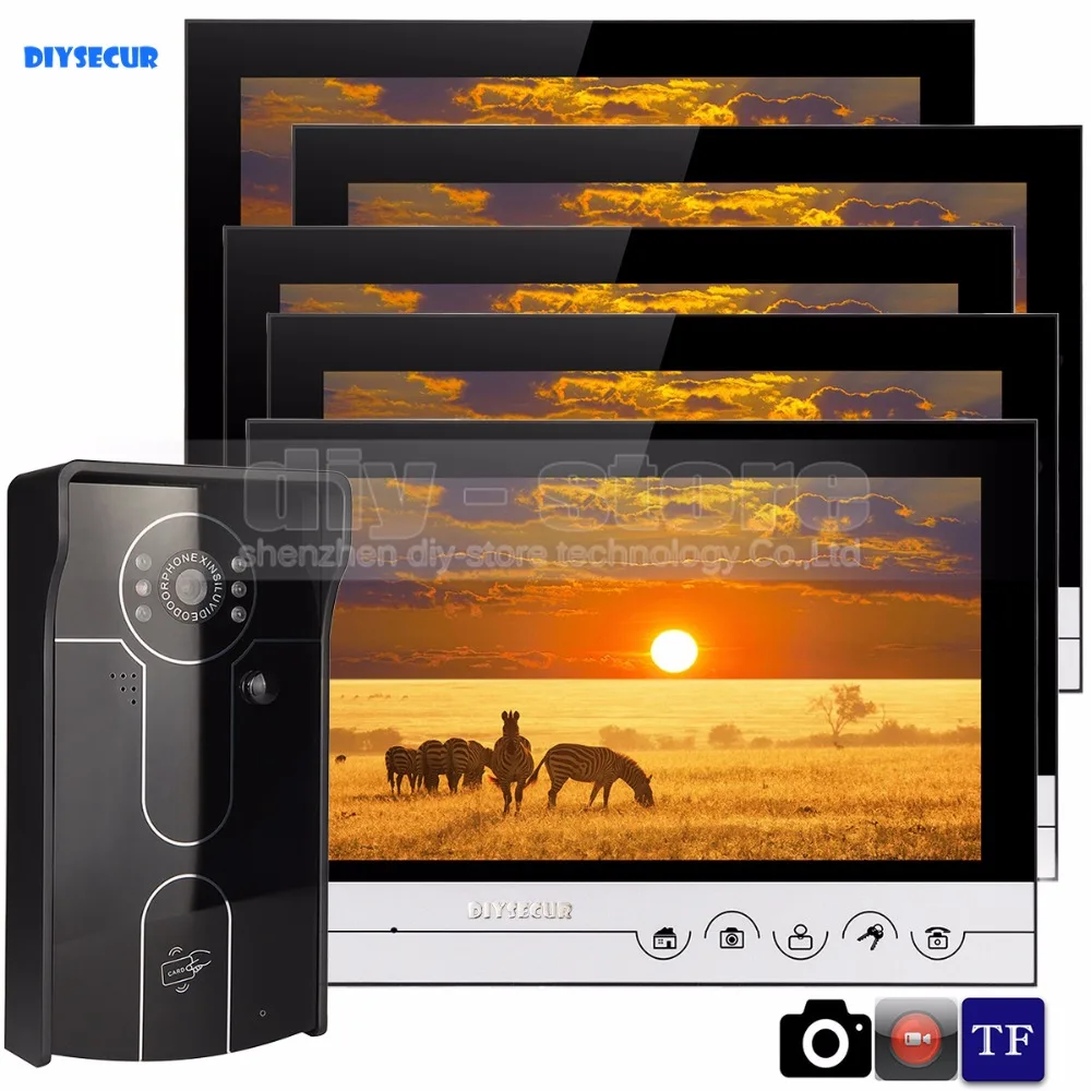 DIYSECUR 9 дюймов видео запись/фотография телефон двери дверной звонок