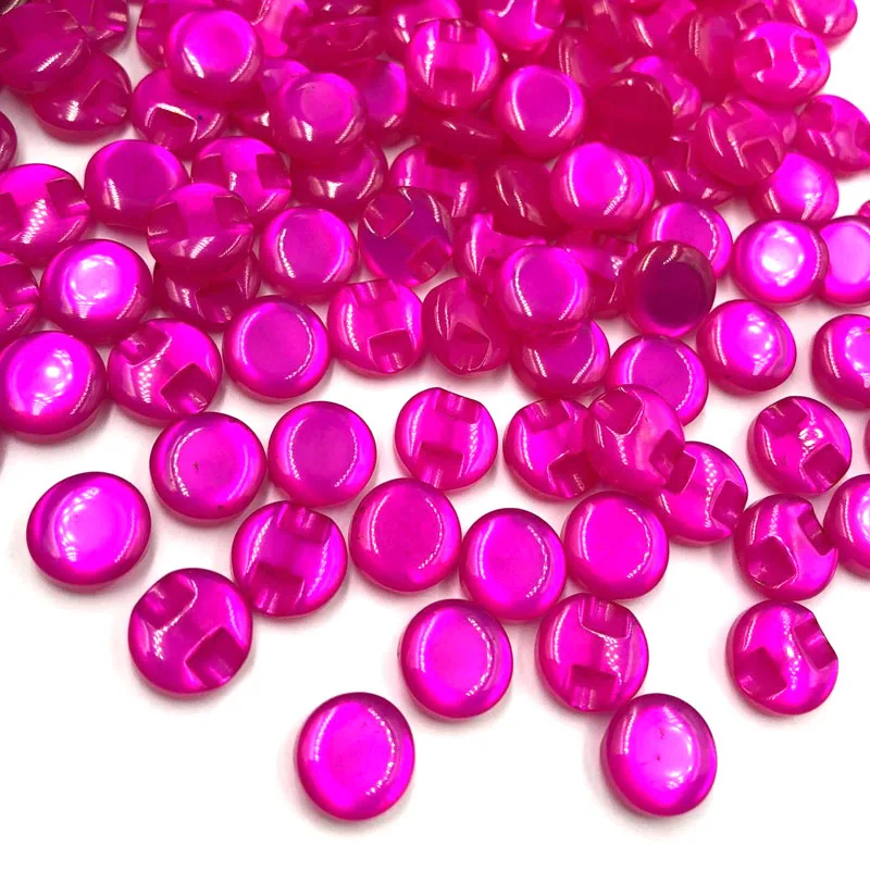100 шт. Fushia прозрачная/искусственная кожа круглая Фирменная пуговица 12 5 мм пальто
