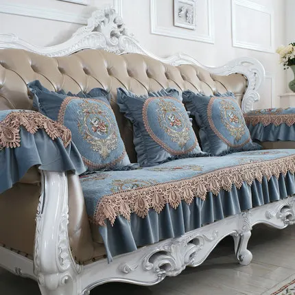 

European style sofa cushion luxury chenille anti-slip sofa towel