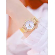 2019 Silver Gold New Hot Ladies Quartz Watch High-end Linked Watch Custom Full Diamond Female Watch Small Chain Disc Chronograph