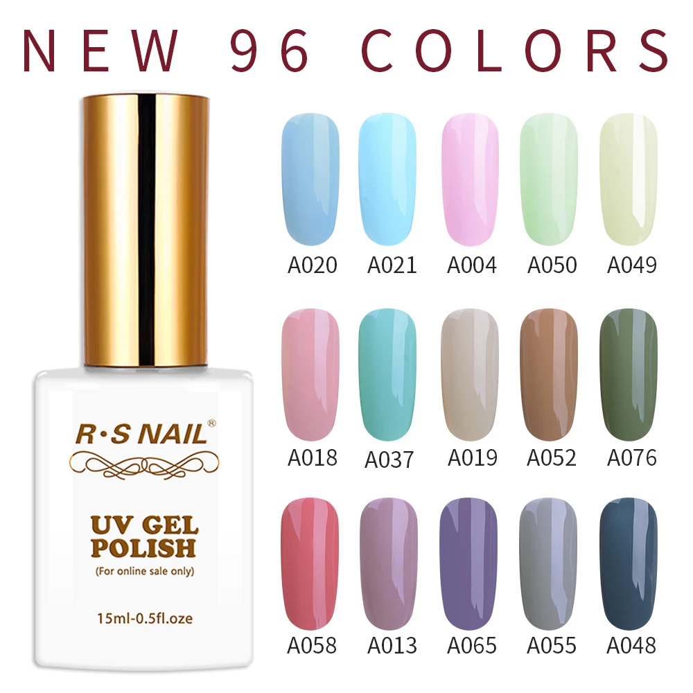 

RS NAIL Gel Nail Polish UV LED Nail Art New 96 Colors a Set of Gel Varnish Color Gel for Nail French Manicure Esmalte Permanente