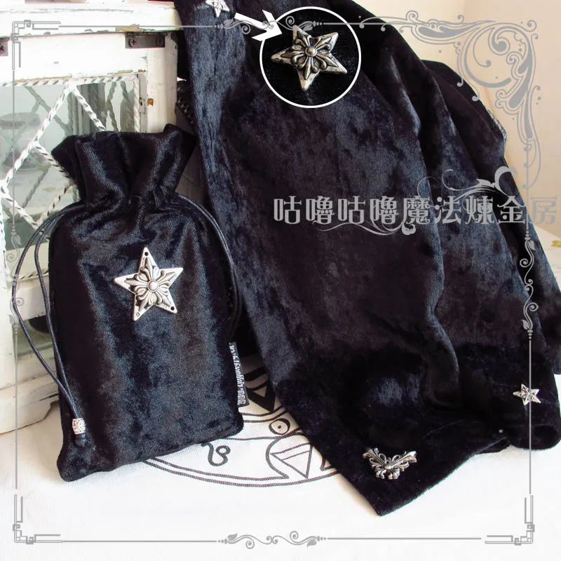 Altar Tarot Cards Bag Table Cloth Embroidery Star Divination Wicca Velvet Decor 