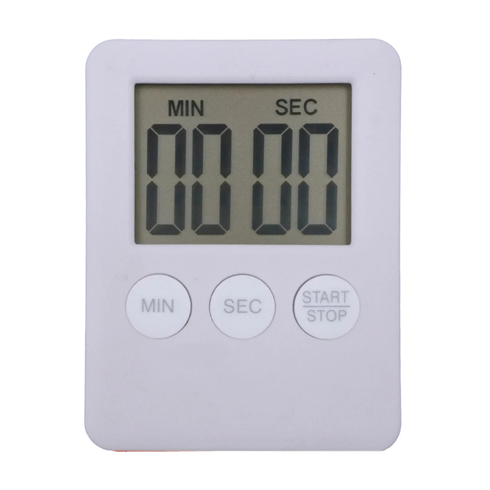 Мини ЖК-цифровой дисплей кухонный таймер квадратный кухонный Будильник с таймером магнитные часы секундомер для сна таймер - Цвет: Белый