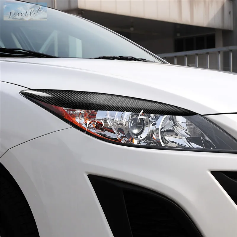 Аксессуары для автомобилей из углеродного волокна фар Брови Веки Накладка для Mazda 3 Mazda3 JDM 2010-2013 наклейки для автомобиля