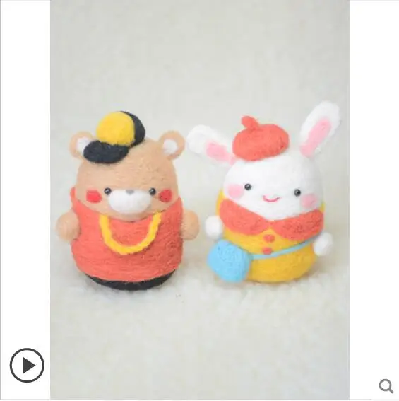 Милые животные набор для вязания двойной шерсти Douchi игла из войлока валяние