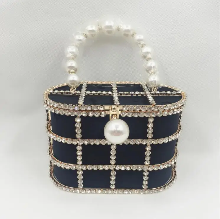 Роскошная женская сумочка с бриллиантами, металлическое ведро, дизайнерские бриллианты, ручка с бахромой, вечерние сумки на плечо, женские сумки-клатчи