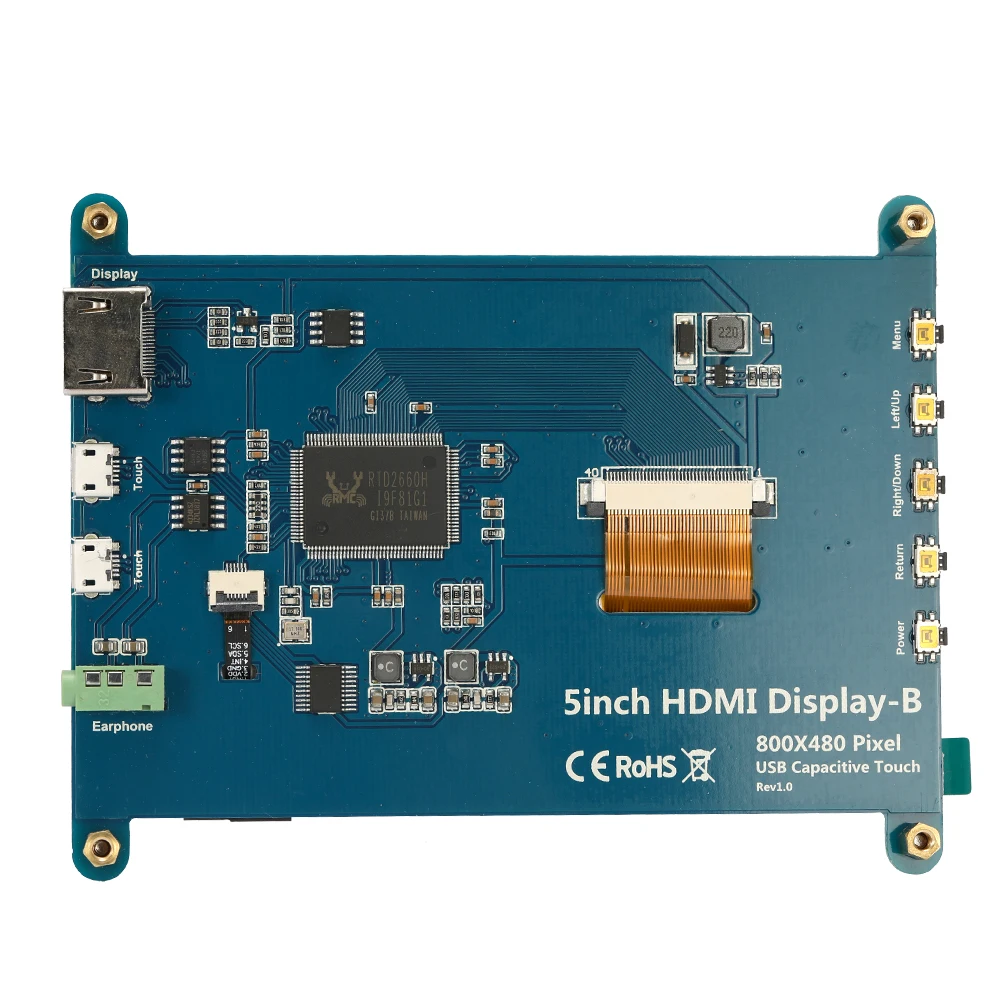 

CTP Capacitive Touching Panel with 5 Inches LCD Display Screen for Raspberry Pi Display-B 800*480 DIY Module Kit