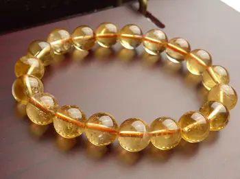 

Genuine Natural Citrine Yellow Clear Round Beads Bracelet Women Men 8mm 9mm 10mm 11mm 12mm Brazil Wealthy Stone Gift AAAAA